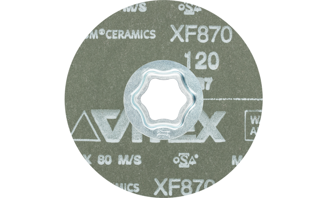 4-1/2 Diameter PFERD Inc. Pack of 25 4-1/2 Diameter 13300 RPM PFERD 40729 Combiclick Fibre Disc Ceramic Oxide Co-Cool 80 Grit 
