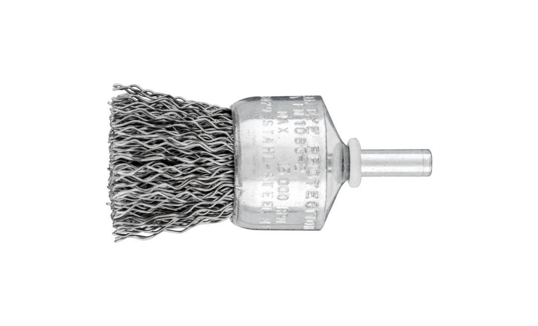 1/4 Shank Carbon Steel Wire PFERD 82976P Stem Mounted Crimped End Brush 0.020 Wire Size 1 Diameter POP Packing 20000 RPM 