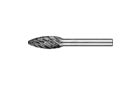 Frese in metallo duro per uso altamente professionale - Taglio STEEL per acciaio e fusioni d'acciaio - Forma a fiamma B - Diam. gambo 6 mm - B 1025/6 STEEL HC-FEP - immagine del prodotto