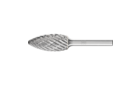 适用于高性能应用的碳化钨旋转锉 - 用于钢和铸钢的STEEL齿 - 火焰形 B - 柄径6毫米 - B 1635/6 STEEL - 产品图片