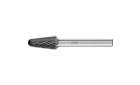 广泛应用的碳化钨旋转锉刀 - 适用于粗加工及精加工 - 带端刃的圆头锥形 KEL - 柄径6毫米 - KEL 1020/6 Z3 PLUS HC-FEP - 产品图片