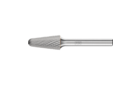 Carbide burs, universal line - For fine and coarse stock removal - 14° Taper bur with radius end – Shape L - Shank dia. 1/4” [d2] - Carbide Bur - 14° Taper, DBL Cut 1/2'' x 1-1/8'' x 1/4'' Shank - SL-4 - Product image