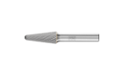 广泛应用的碳化钨旋转锉刀 - 适用于粗加工及精加工 - 带端刃的圆头锥形 KEL - 柄径8毫米 - 柄径8毫米 - 产品图片