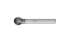 广泛应用的碳化钨旋转锉刀 - 适用于粗加工及精加工 - 球形 KUD - 柄径6毫米 - KUD 1009/6 Z3 PLUS HC-FEP - 产品图片