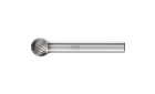 广泛应用的碳化钨旋转锉刀 - 适用于粗加工及精加工 - 球形 KUD - 柄径6毫米 - KUD 1009/6 Z3 - 产品图片