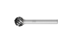 HM-Frässtifte für Hochleistungsanwendungen - Zahnung STEEL für Stahl und Stahlguss - Kugelform KUD - Schaft-ø 6 mm - KUD 1210/6 STEEL HC-FEP - Produktbild