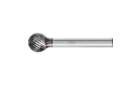 HM-Frässtifte für universelle Anwendungen - Für die Fein- und Grobzerspanung - Kugelform KUD - Schaft-ø 6 mm - KUD 1210/6 Z3 PLUS HC-FEP - Produktbild