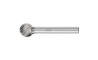 广泛应用的碳化钨旋转锉刀 - 适用于粗加工及精加工 - 球形 KUD - 柄径6毫米 - KUD 1210/6 Z4 - 产品图片