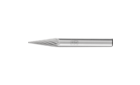 Carbide burs, universal line - For fine and coarse stock removal - Cone bur with pointed end – Shape M - Shank dia. 1/4” [d2] - Carbide Bur - Cone (Pointed), SGL Cut 1/4'' x 1/2'' x 1/4'' Shank - SM-1 - Product image