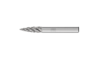 Carbide burs, high performance line - STEEL cut for steel and cast steel - Tree bur with pointed end – Shape G - Shank dia. 1/4” [d2] - Carbide Bur - Tree Shape (Pointed), STEEL Cut 1/4'' x 5/8'' x 1/4'' Shank - SG-1 - Product image