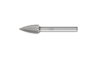 Carbide burs, universal line - For fine and coarse stock removal - Tree bur with pointed end – Shape G - Shank dia. 1/4” [d2] - Carbide Bur - Tree Shape (Pointed), DIA Cut 3/8'' x 3/4'' x 1/4'' Shank - SG-3 - Product image