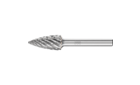 HM-Frässtifte für Hochleistungsanwendungen - Zahnung STEEL für Stahl und Stahlguss - Spitzbogenform SPG - Schaft-ø 6 mm - SPG 1225/6 STEEL - Produktbild