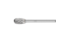 Carbide burs, universal line - For fine and coarse stock removal - Oval bur – Shape E - Shank dia. 1/8” [d2] - Carbide Bur - Oval Shape, DBL Cut 1/4'' x 3/8'' x 1/8'' Shank - SE-51 - Product image