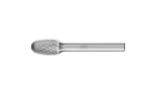 Carbide burs, universal line - For fine and coarse stock removal - Oval bur – Shape E - Shank dia. 1/4” [d2] - Carbide Bur - Oval Shape, DIA Cut 3/8'' x 5/8'' x 1/4'' Shank - SE-3 - Product image