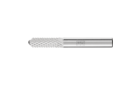 HM-Frässtifte für Hochleistungsanwendungen - Zahnungen PLAST, FVK und FVKS für GFK/CFK - Zylinderform ZYA - Schaft-ø 8 mm mit Bohrerschneide (BS) - ZYA 0825/8 FVK BS - Produktbild