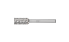 Carbide burs, high performance line - TOUGH cut for tough applications - Cylindrical bur with plain end (uncut) – Shape A - Shank dia. 1/4” [d2] - TOUGH Carbide Bur - Cylind. (Plain End) DBL Cut (3R) - 3/8'' x 3/4'' x 1/4'' Shank - SA-3 - Product image