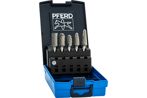 High-performance tungsten carbide bur set, OMNI double cut - 5 Piece